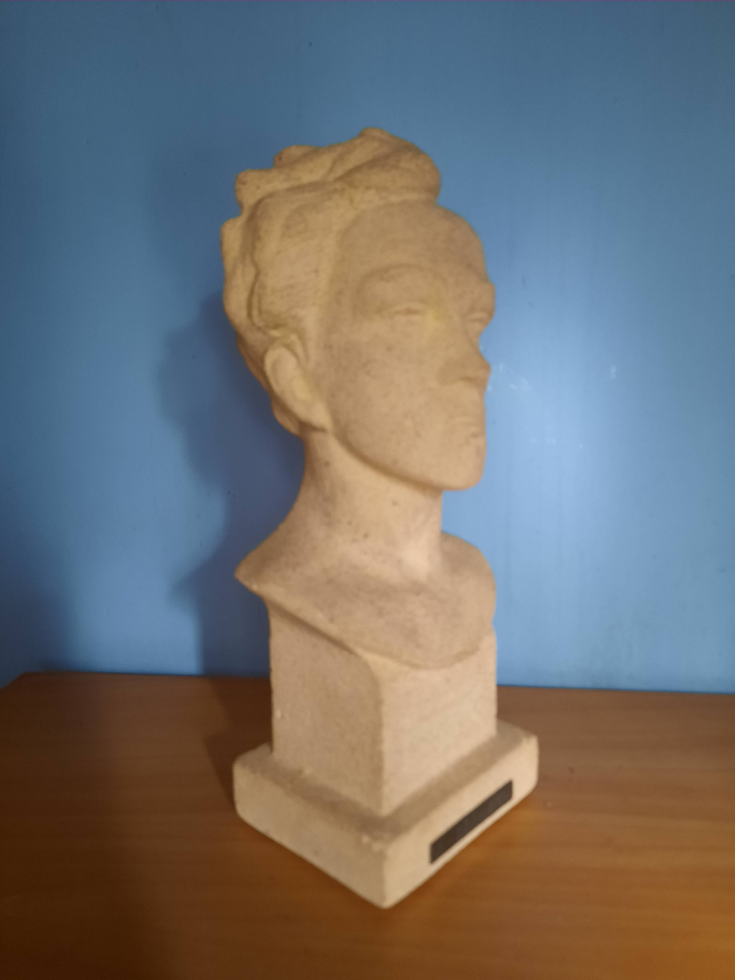 Bust of Arthur Rimbaud in stone