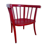 Children's chair JAPY Brothers in red lace-up curved wood