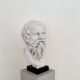 White Bust of Socrates, 1940, Plaster on a Black Marble Base