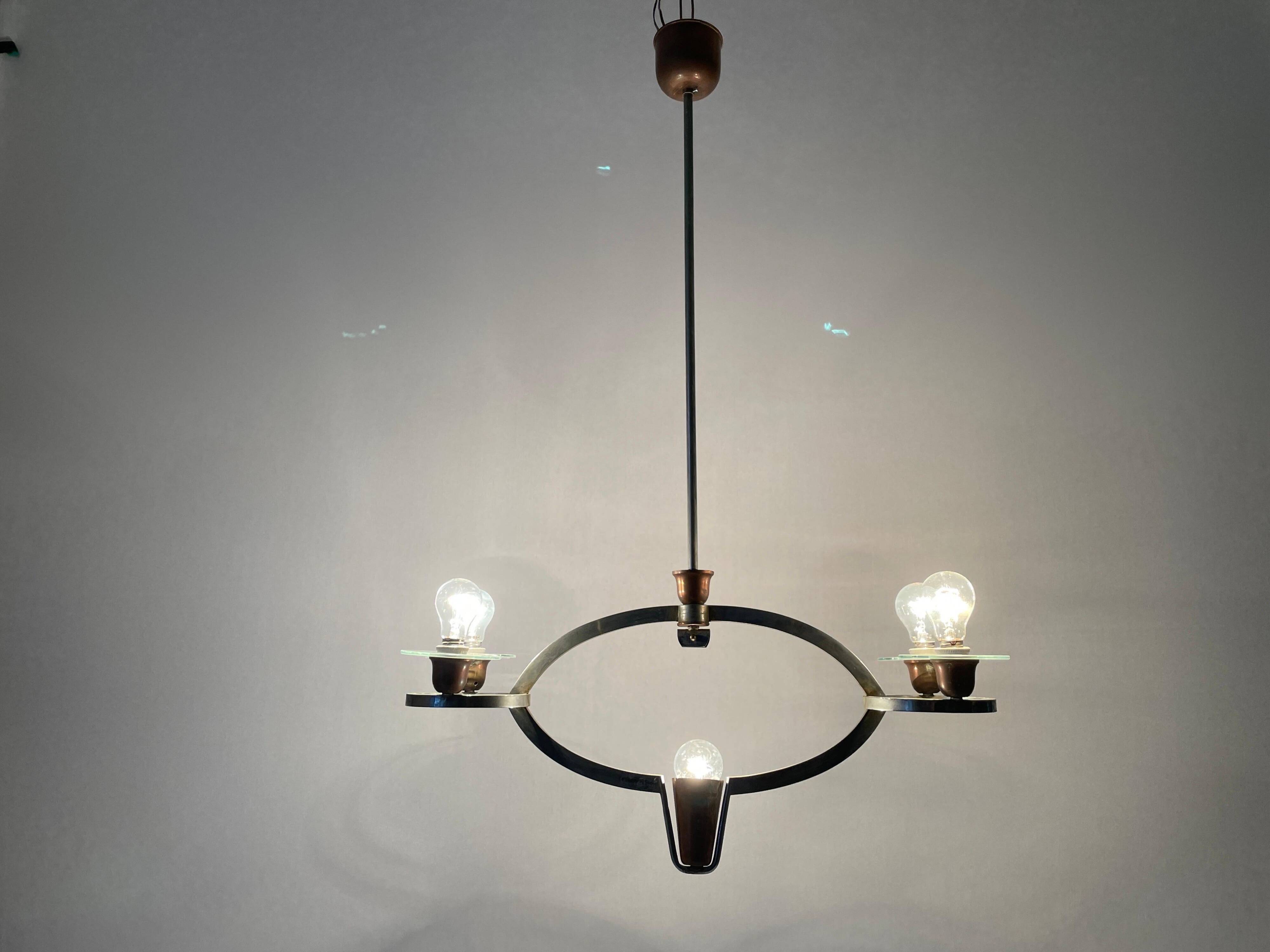 Art Deco chandelier attributed to Pietro Chiesa, 1940s, Italy.