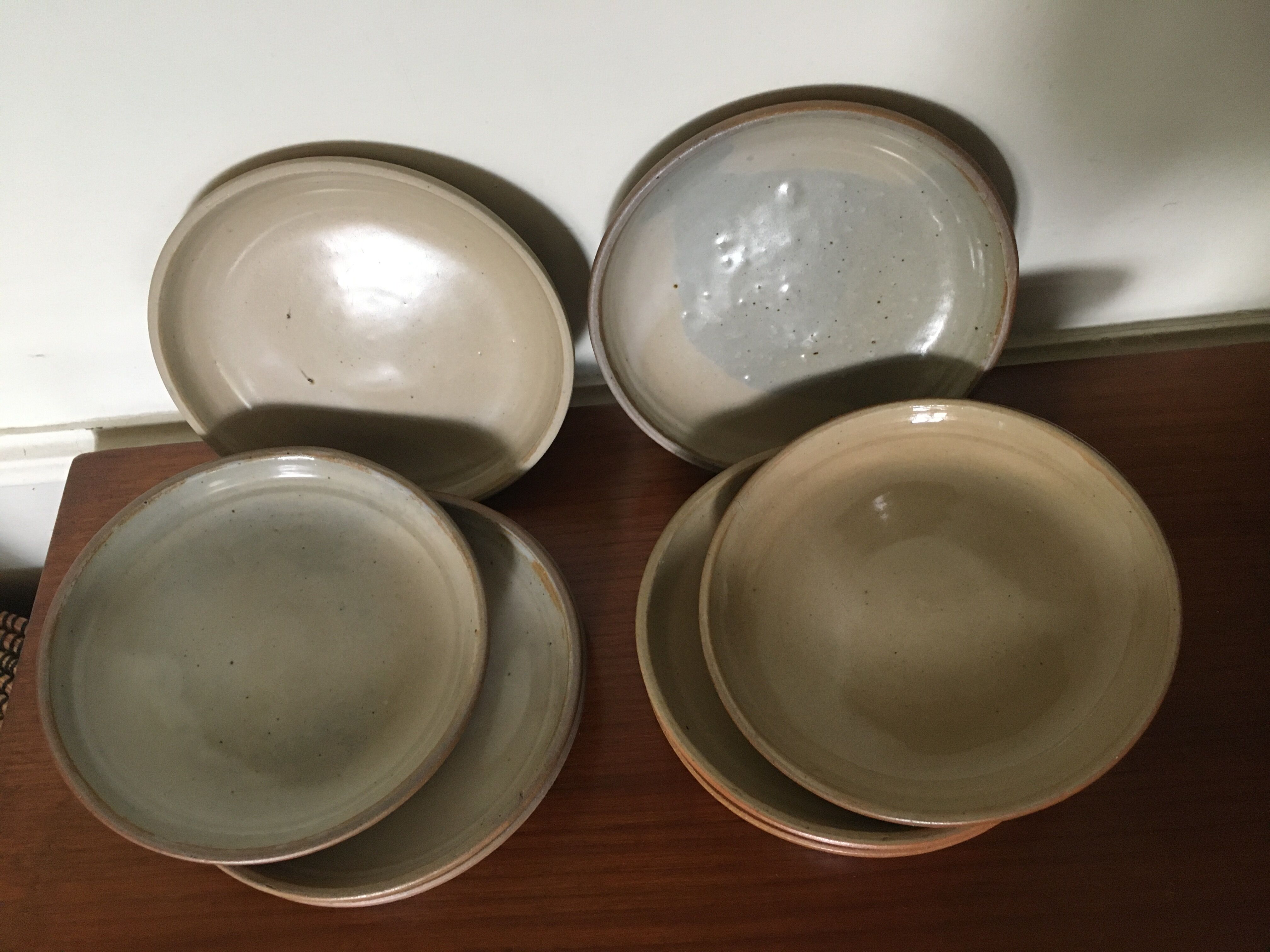 Vintage enamelled sandstone dessert plates