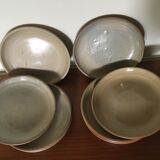 Vintage enamelled sandstone dessert plates
