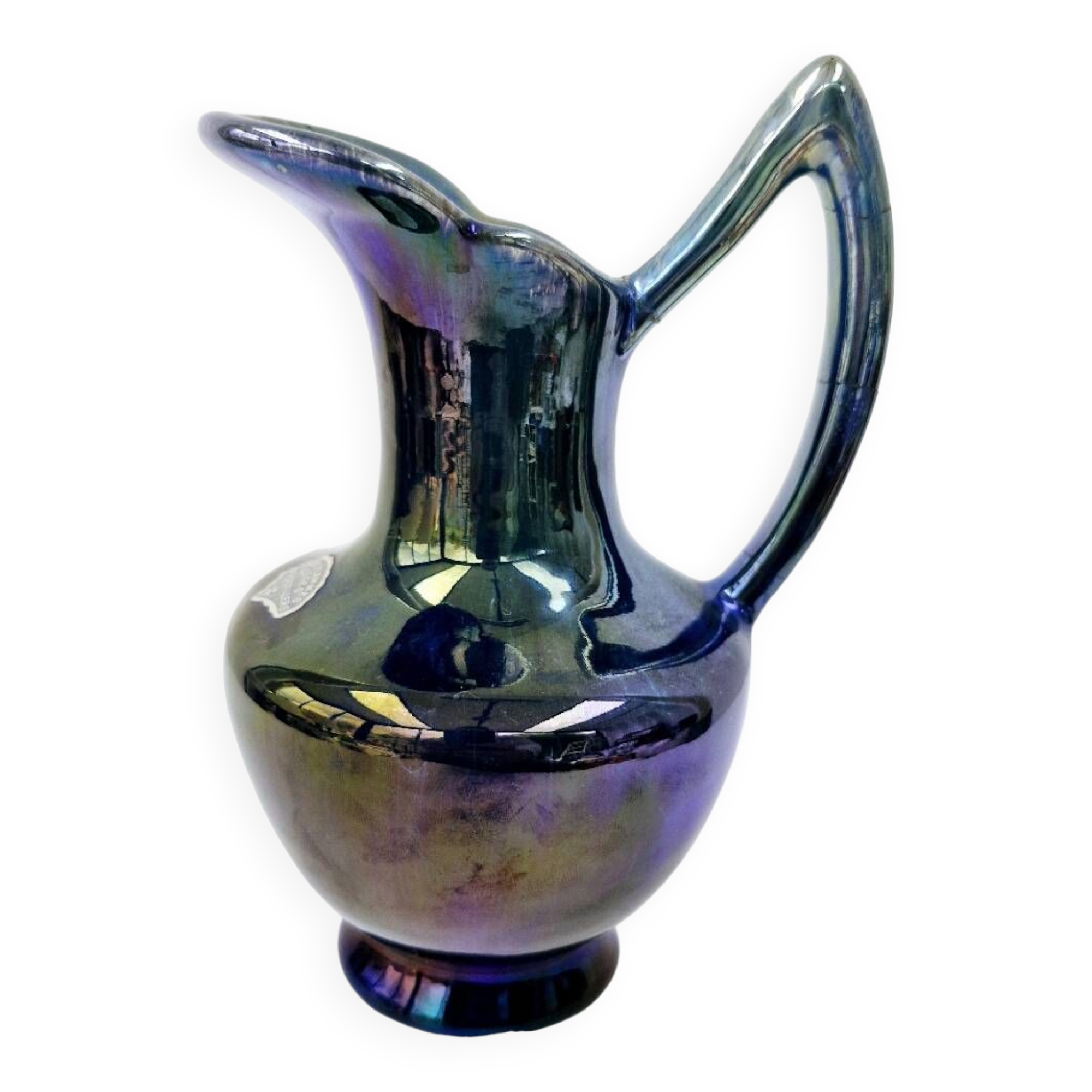 Vintage vase pitcher in flamed sandstone from rambervillers vosges