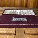 Old series of 12 vintage molded glass knife holders #a523