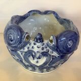 Chinese blue white fish planter