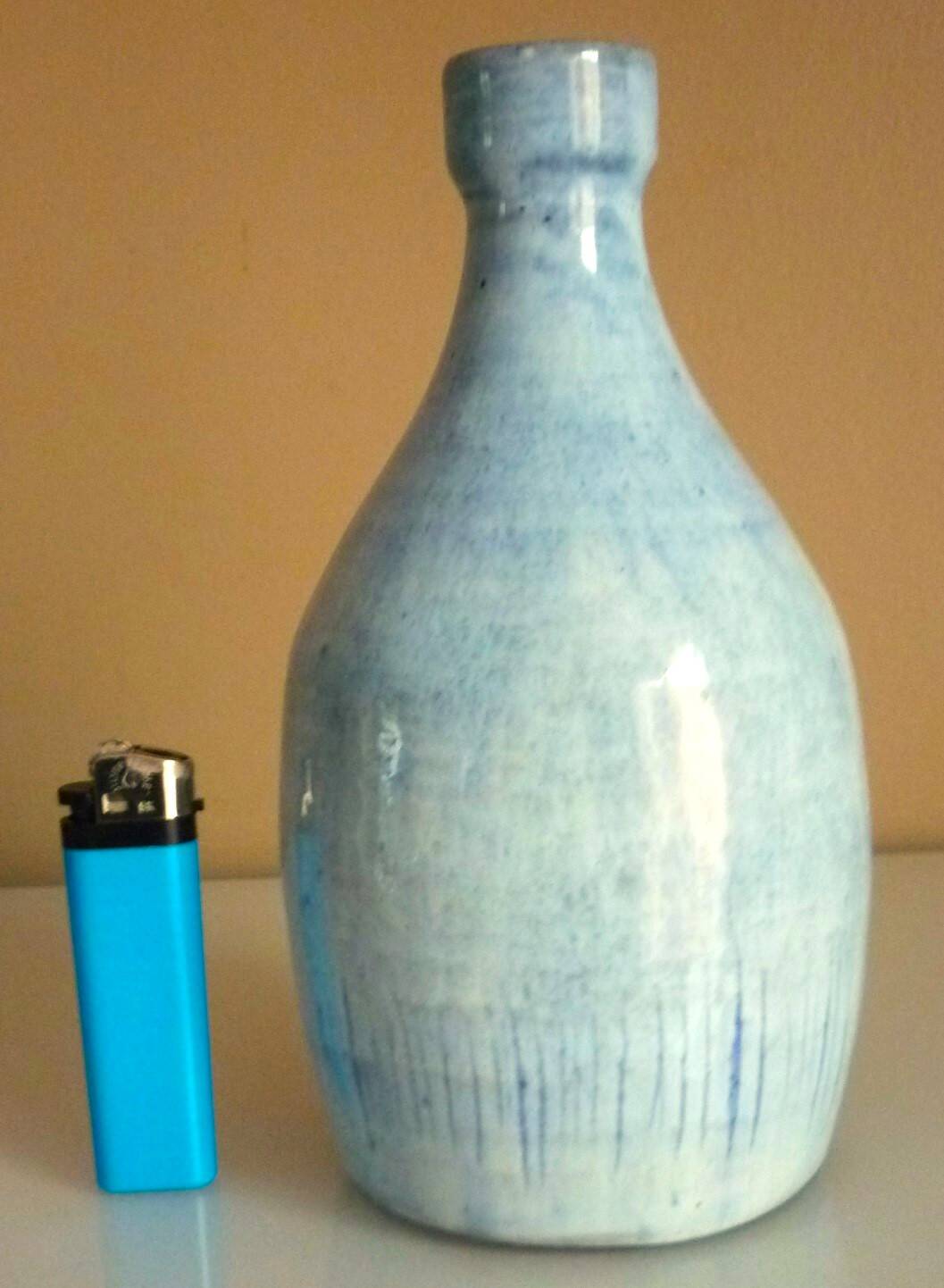 Glazed ceramic bottle vase, dated 1979, signature to be identified