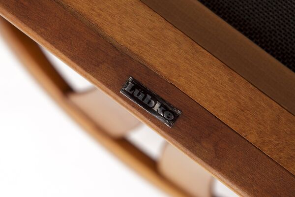 Lot de 4 chaises de salle à manger vintage par Lübke – Allemagne, années 1970 – Merisier et gris