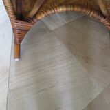 Two-seater banquette in woven rattan, wood and bamboo, 1980s.