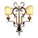 Vintage Florentine Wall Sconce XL in Forged Iron and Painted Sheet Metal – Black and Gold, 1970s