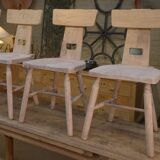 Set of 3 beech chairs 1960