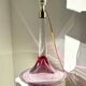 Large Danish Fanfare Lamp in Pink Glass by Holmegaard for Royal Copenhagen, 1980s