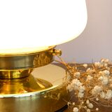 Vintage globe-laying lamp in white opaline