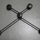 Old metal wall coat rack, vintage 60s decor