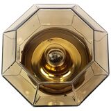 Iron and clear glass ceiling light by Limburg, Germany, 1960s