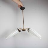 Luster 4 black branches, gold and glass