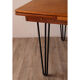 Vintage extendable dining table in wood and metal base, 1950