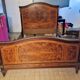 François Linke (1855-1943), marquetry veneered wooden bed in Louis XVI style