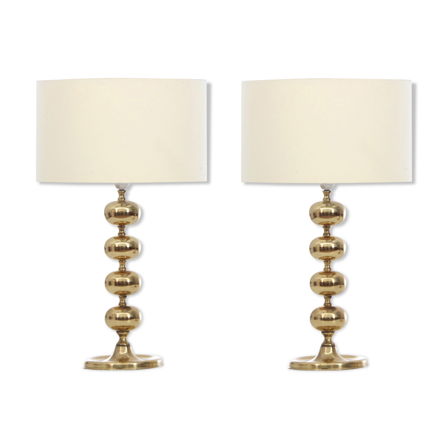 Paire de  lampes scandinaves en laiton