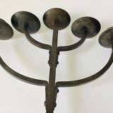 Brutalist wrought iron candlestick