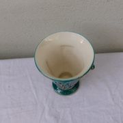 Vase amphore en céramique émaillée verte