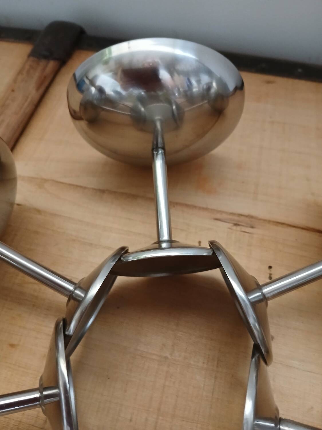 6 antique solid stainless steel ice cream cups