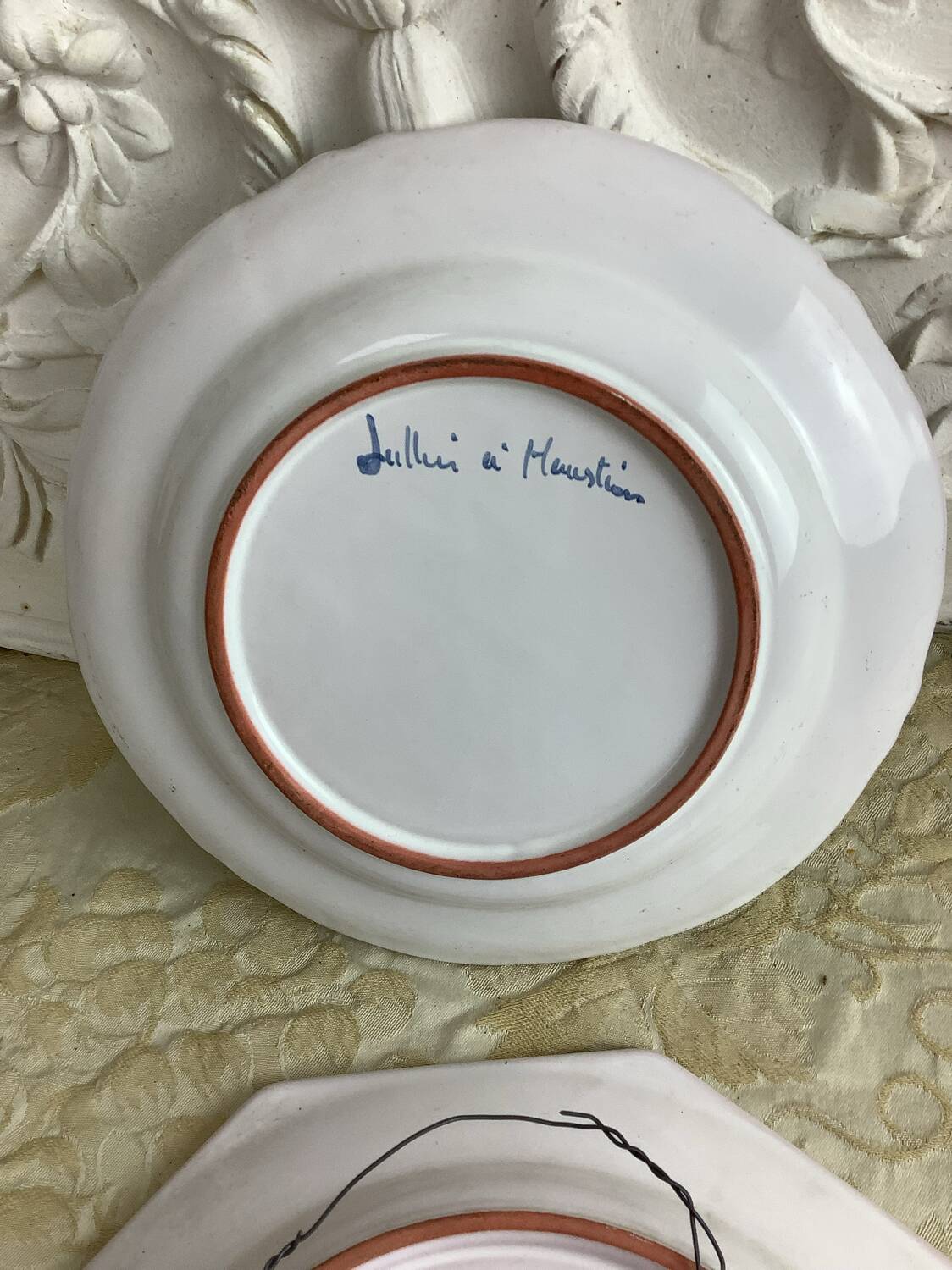 Duo Assiettes anciennes décoratives Moustiers