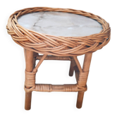 Tabouret, porte-plante en osier