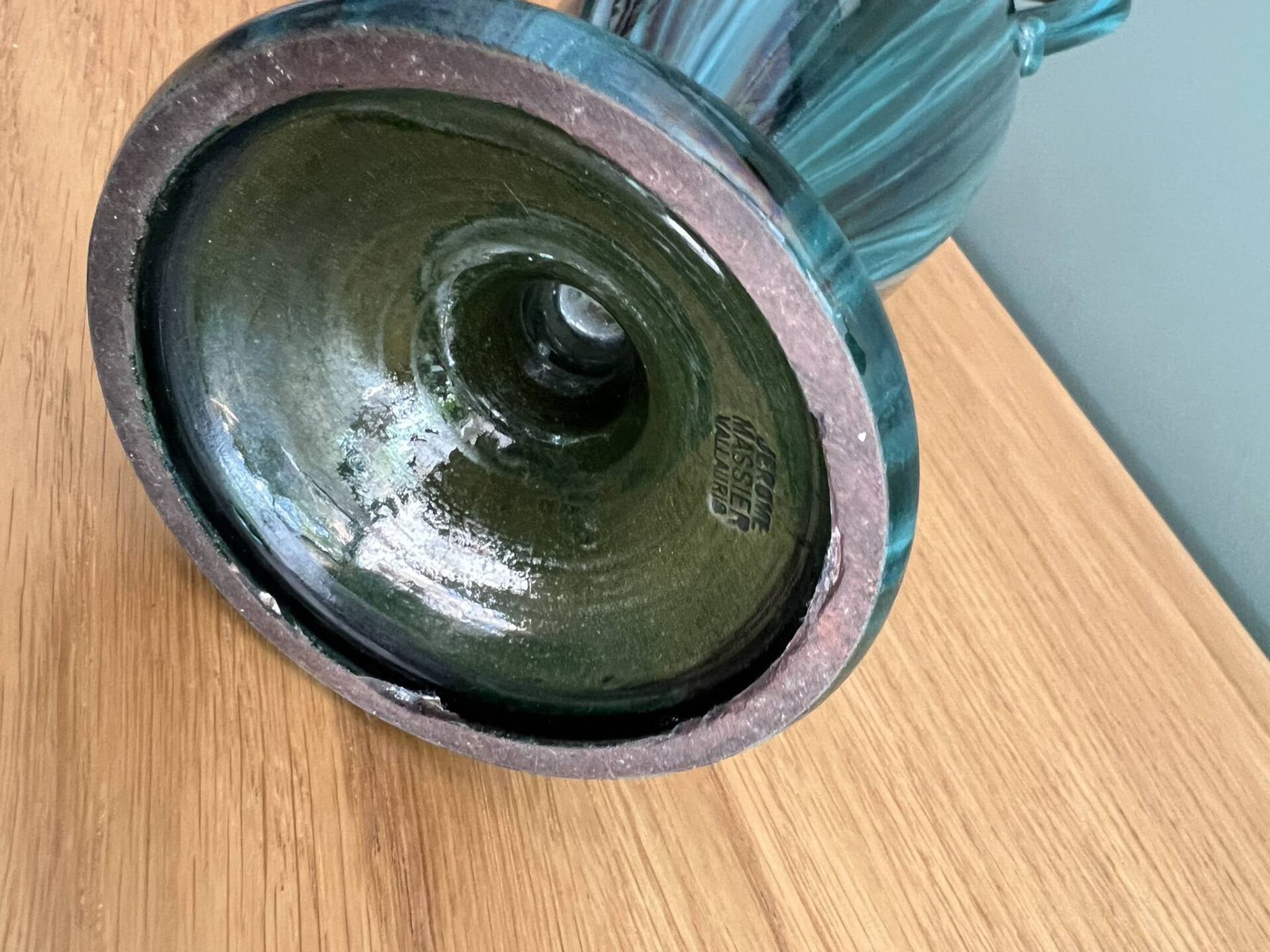 Art Nouveau vase with double handles from Vallauris - Jérôme Massier