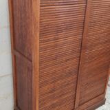 old double filing cabinet with curtains in oak professional furniture