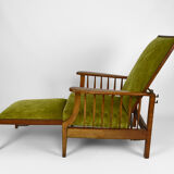 Morris armchair in beech and green velvet, United Kingdom, circa 1900