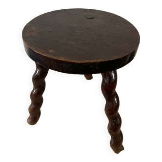 Tabouret tripode bois