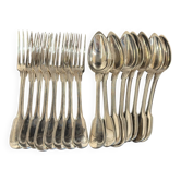 Set of 16 silver-plated cutlery pieces by Christofle and J Cassés&cie