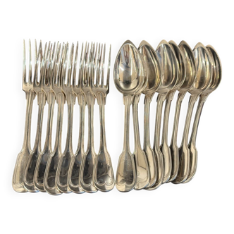 16 couverts en métal argenté Christofle et Jean Cassés & cie