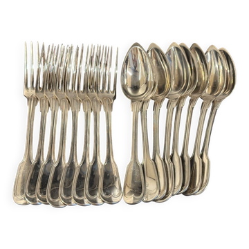 Set of 16 silver-plated cutlery pieces by Christofle and J Cassés&cie