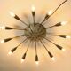 Very nice large 12-armed Mid Century Modern Brass Sputnik ceiling lamp