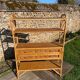 Vintage 1960s rattan and oak shelf by Louis Sognot