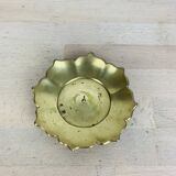 Vintage gold brass flower candle holder