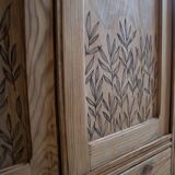 Armoire parisienne décor floral peint à la main