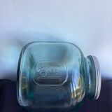 Large green glass jar