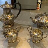 Silver metal tea and coffee set