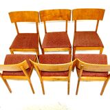 Set of 6 birch chairs, Sweden, 1940