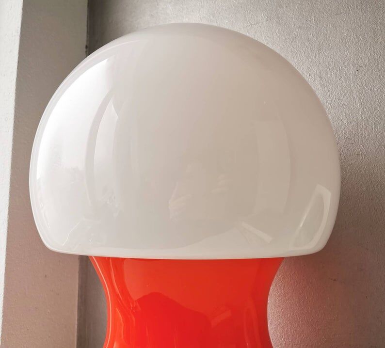 Unique glass mushroom lamp 1970