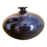 Glazed ceramic soliflore vase, signed (signature to be deciphered)