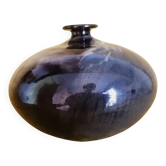 Vase soliflore en céramique glaçurée, signé (signature à déchiffrer)