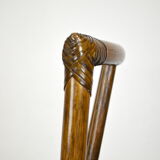 Series of 6 bamboo chairs & fabric 1980