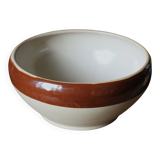 Vintage two-tone glazed stoneware salad bowl Digoin