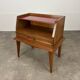 50s vintage style bedside table, wood and glass