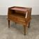 50s vintage style bedside table, wood and glass