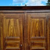 18th century Franc Comtoise wardrobe, lacquered in faux wood