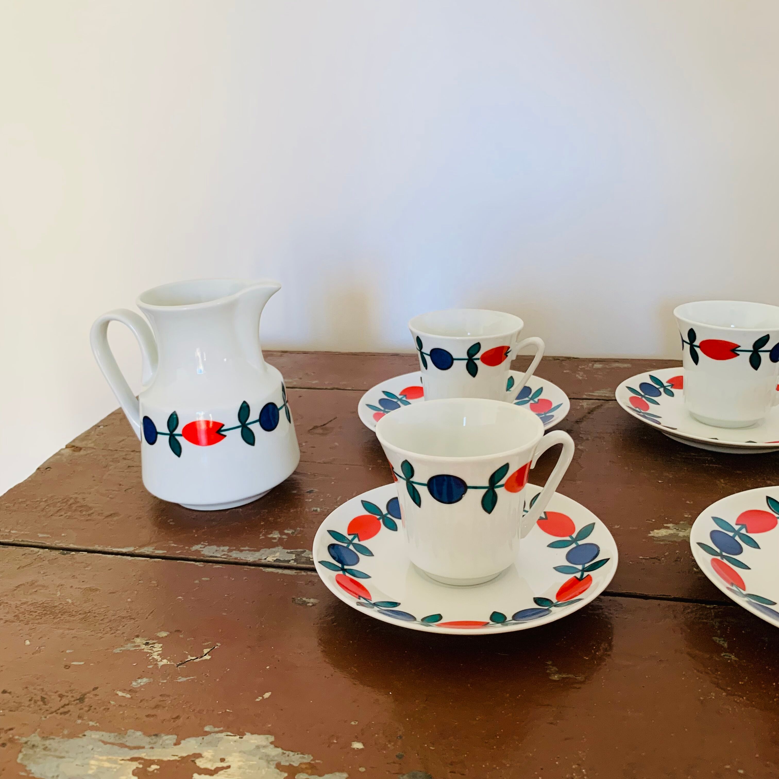 Vintage 1970s porcelain coffee set